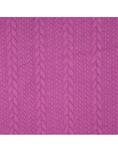 Tissu sweat torsade - Prune