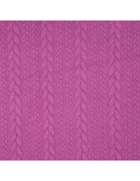 Tissu sweat torsade - Prune