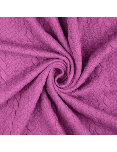 Tissu sweat torsade - Prune 2