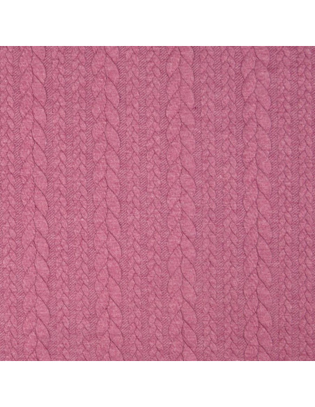 Tissu sweat torsade - Vieux rose foncé