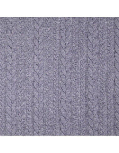 Tissu sweat torsade - Gris orage