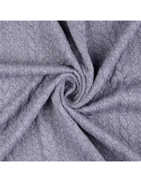 Tissu sweat torsade - Gris orage