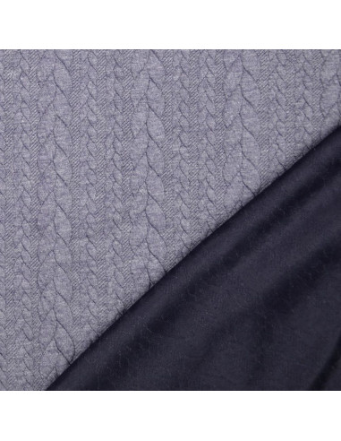 Tissu sweat torsade - Gris orage