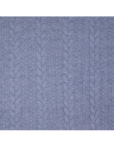 Tissu sweat torsade - Denim