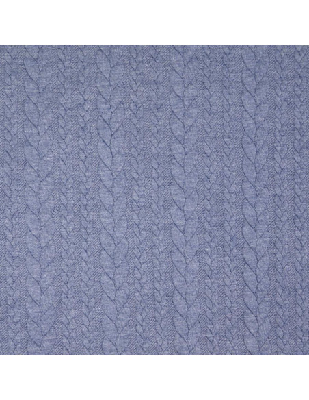 Tissu sweat torsade - Denim
