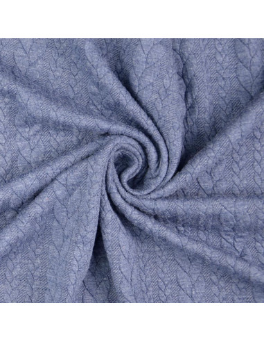 Tissu sweat torsade - Denim