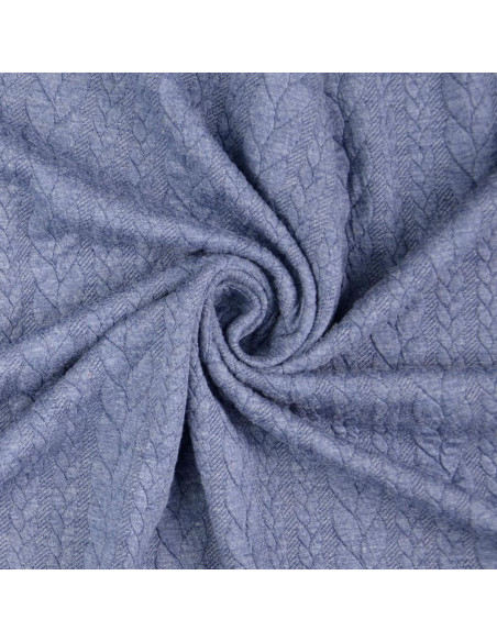 Tissu sweat torsade - Denim