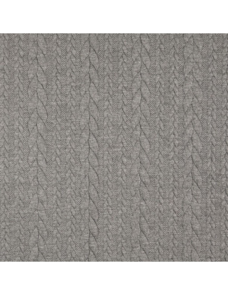 Tissu sweat torsade - Gris foncé