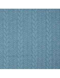Tissu sweat torsade - Bleu pétrole