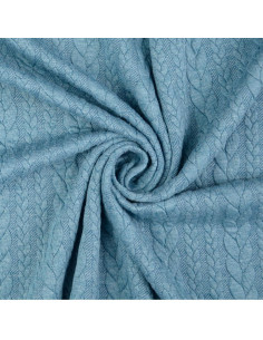 Tissu sweat torsade - Bleu pétrole 2