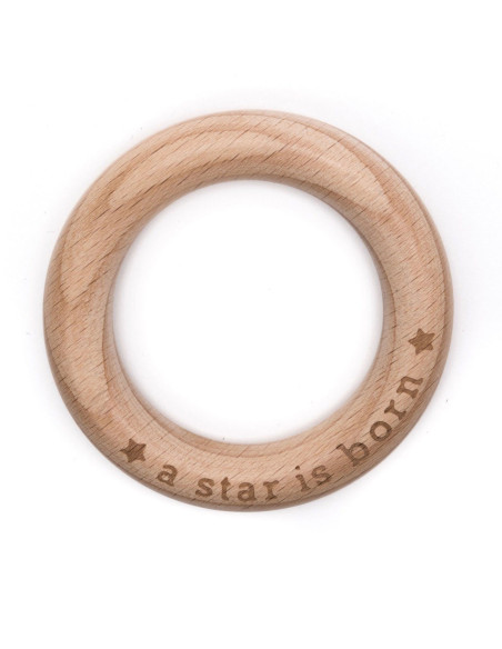 Anneau en bois de dentition 70 mm - A star is born