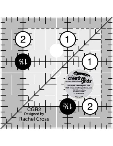 Règle carrée quilting 2.5" x 2.5" Creative Grids