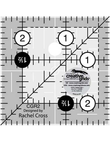 Règle carrée quilting 2.5" x 2.5" Creative Grids