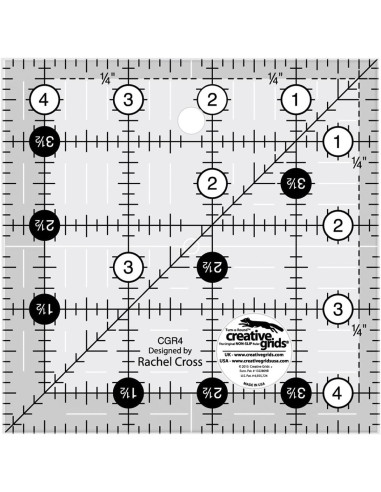 Règle carrée quilting 4.5" x 4.5" Creative Grids