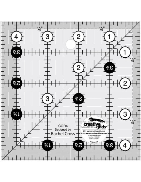 Règle carrée quilting 4.5" x 4.5" Creative Grids