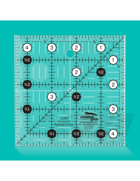 Règle carrée quilting 4.5" x 4.5" Creative Grids
