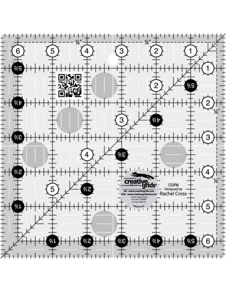 Règle carrée quilting 6.5" x 6.5" Creative Grids