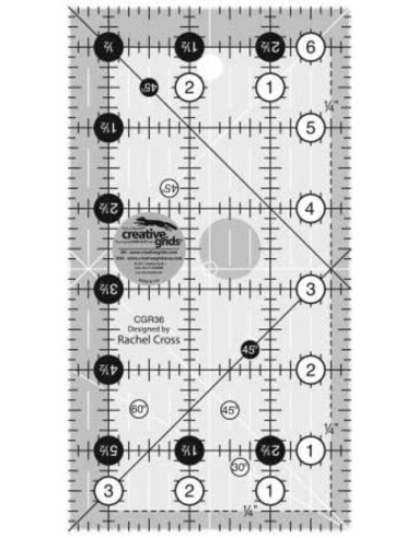 Règle rectangle quilting 3.5" x 6.5" Creative Grids