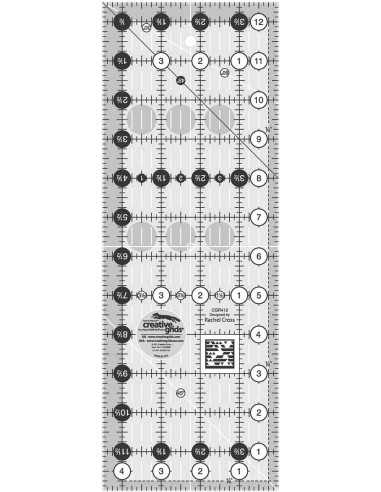 Règle rectangle quilting 4.5" x 12.5" Creative Grids