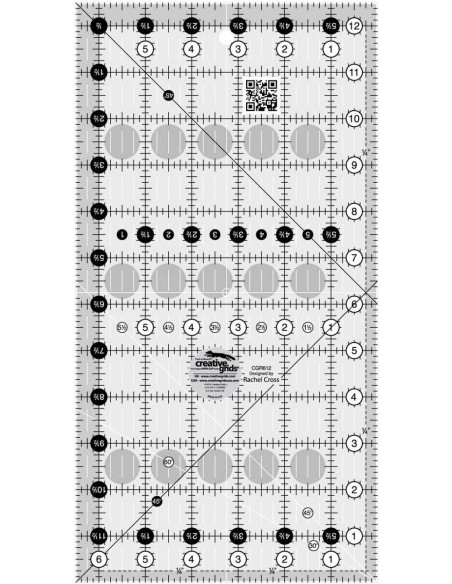 Règle rectangle quilting 6.5" x 12.5" Creative Grids