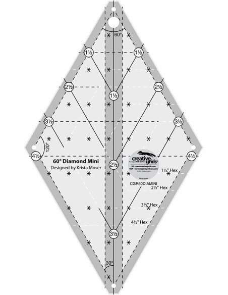 Règle quilting Diamond Mini 60° Creative Grids