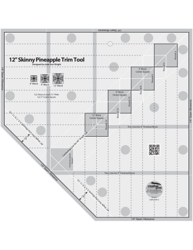 Règle 12" Skinny Pineapple Trim Tool Creative Grids