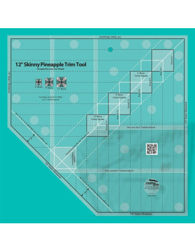 Règle 12" Skinny Pineapple Trim Tool Creative Grids