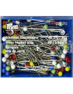 Boite de 30 grs épingles tête de verre extra-longues assorties Prym
