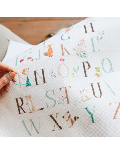 Kit broderie point de croix - Abécédaire animaux 2