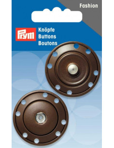 Bouton pression à coudre 35 mm - Marron