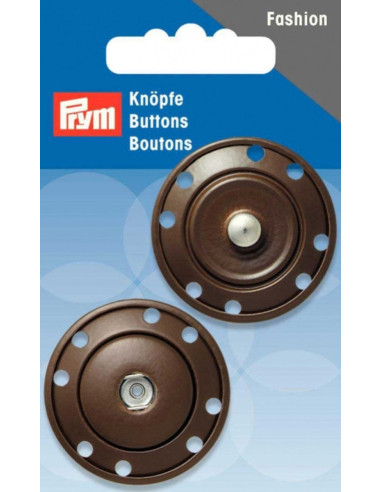 Bouton pression à coudre 35 mm - Marron