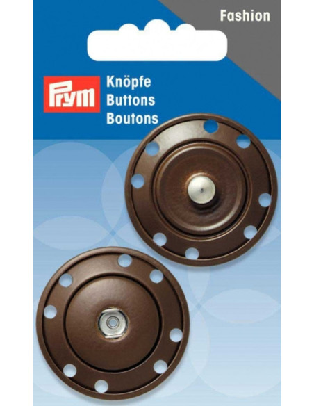 Bouton pression à coudre 35 mm - Marron