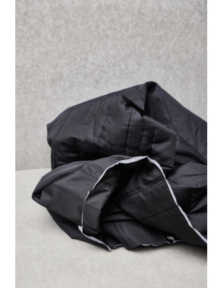 Tissu matelassé déperlant Strip - Noir