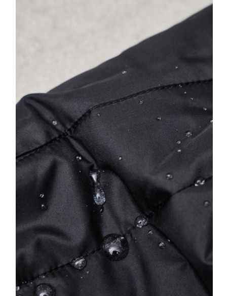 Tissu matelassé déperlant Strip - Noir