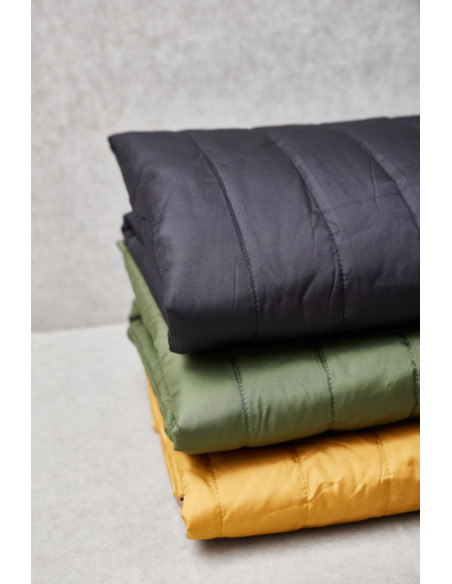 Tissu matelassé déperlant Strip - Noir