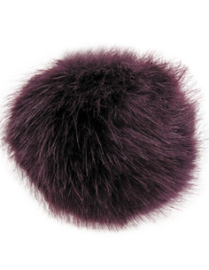 Pompon imitation fourrure 10 cm - Aubergine
