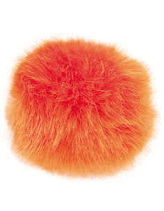 Pompon imitation fourrure 10 cm - Orange
