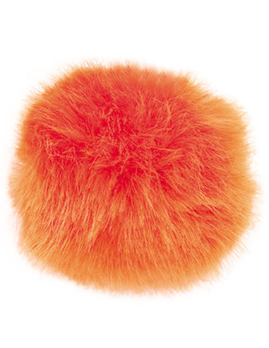 Pompon imitation fourrure 10 cm - Orange