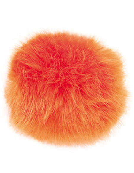 Pompon imitation fourrure 10 cm - Orange