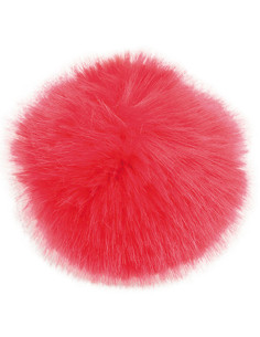Pompon imitation fourrure 10 cm - Rouge