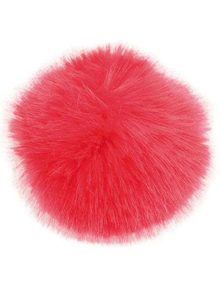 Pompon imitation fourrure 10 cm - Rouge