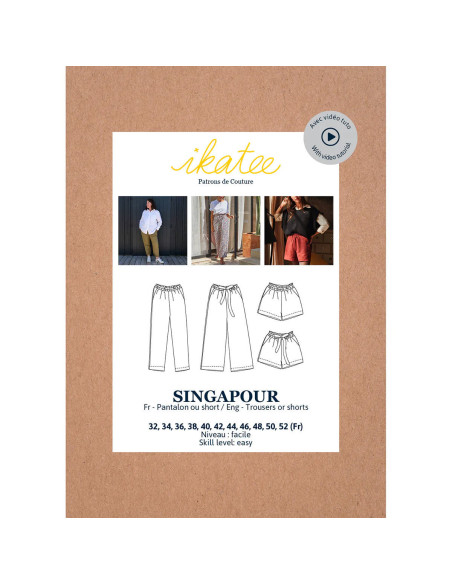 Patron de pantalon et short Singapour - Ikatee
