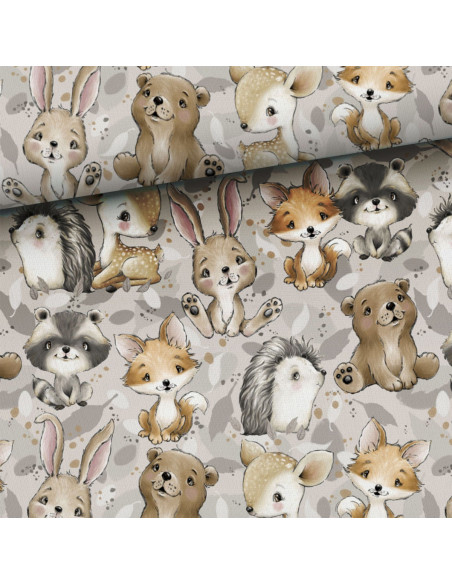Tissu coton premium - Animaux amis