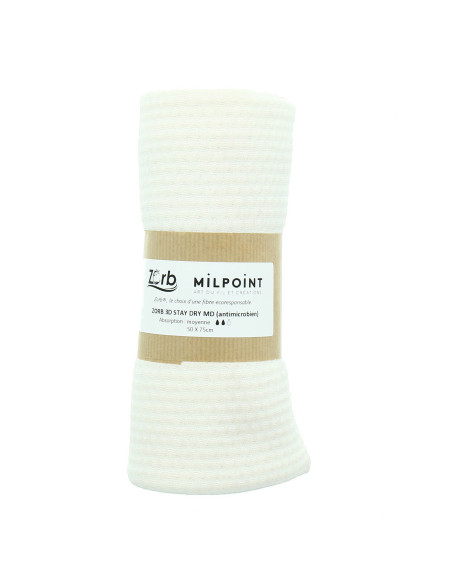 Coupon tissu absorbant moyen Zorb 3D Stay Dry antimicrobien 50 x 75 cm - Naturel