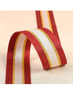 Sangle bandoulière lurex - Rouge et or
