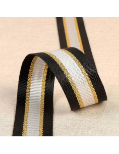 Sangle bandoulière lurex - Noir et or