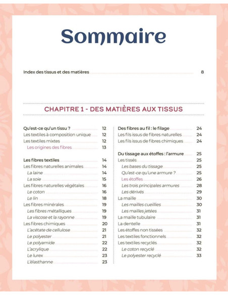 Livre le guide des tissus