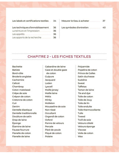 Livre le guide des tissus