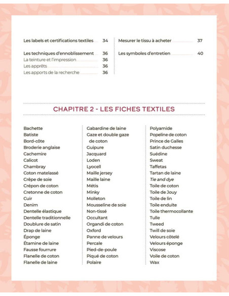 Livre le guide des tissus