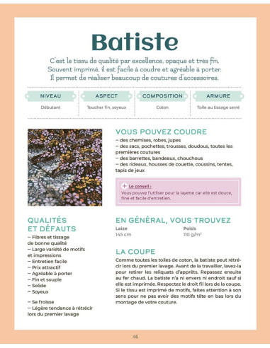 Livre le guide des tissus